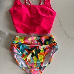 Tropical Pink and Multicolor Women's Bikini Set
